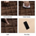 2pcs Universal Front Car Seat Cushion Breathable Plush Pad Mat Protector For Automotive Home Chair Brown