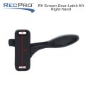 Recpro Rv Trailer Screen Door Latch Replacent Kit- Right Hand Complete Black Plastic Keeper Strike Plate