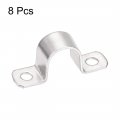 Uxcell 25mm 1 Rigid Pipe Strap 2 Holes Tube Straps 304 Stainless Steel Tension Clamp 8pcs