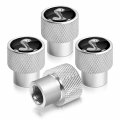 Ipick Image For Ford Mustang Cobra In Black On Silver Chrome Aluminum Tire Valve Stem Caps