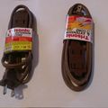 2 Pack 4 Ft 3 Outlet Indoor Polarized Extension Cord Ts-4704b Brown 13 Amp 125 Volt Conductor Power Cords 