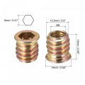 Uxcell M8x15mm Threaded Inserts For Wood Hex Socket Drive Furniture Screw-in Nut 64pcs