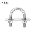 Round U-bolts 4 Sets 20mm 0 79 Inner Width 36mm Length M6 304 Stainless Steel U Clamp Bolt With Nuts And Plates For Boat