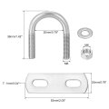 Round U-bolts 4 Sets 20mm 0 79 Inner Width 36mm Length M6 304 Stainless Steel U Clamp Bolt With Nuts And Plates For Boat