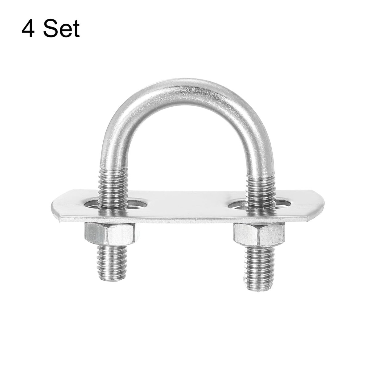 Round U-bolts 4 Sets 20mm 0 79 Inner Width 36mm Length M6 304 Stainless Steel U Clamp Bolt With Nuts And Plates For Boat