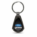 Ipick Image Made Black Dome Shinning Dark Gunmetal Metal Teardrop Key Chain With Logo For Ford F-150 2015 Up