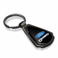 Ipick Image Made Black Dome Shinning Dark Gunmetal Metal Teardrop Key Chain With Logo For Ford F-150 2015 Up