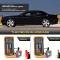 For 2008-2014 Compatible With Dodge Challenger 4-piece Dark Smoke Amber Red Led Front Rear Bumper Fender Corner Side Marker