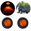 2 Pack 5 In 4 Led Round Trailer Tail Lights Amber Clearance Side Marker For Cab Roof Running And Top 12v Waterproof Heavy Duty 