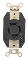 Leviton 2460 20-amp 347 600-volt- 3py Flush Mounting Locking Receptacle Industrial Grade Non-grounding Black 