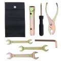 7 Piece Motorcycle Maintenance Tool Kit With Screwdriver Wrenches 8-10mm 12-14mm 14-17mm Spark Plug Sleeve And Plier For Repair 