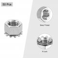 Uxcell 50pcs 3 8 -16 K-lock Nut With External Tooth Washer 304 Stainless Steel Star Locking Nuts Washers Silver