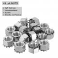 Uxcell 50pcs 3 8 -16 K-lock Nut With External Tooth Washer 304 Stainless Steel Star Locking Nuts Washers Silver