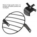 Headlight Cover Qiilu 7inch Motorcycle Grill Retro Metal Side Mount