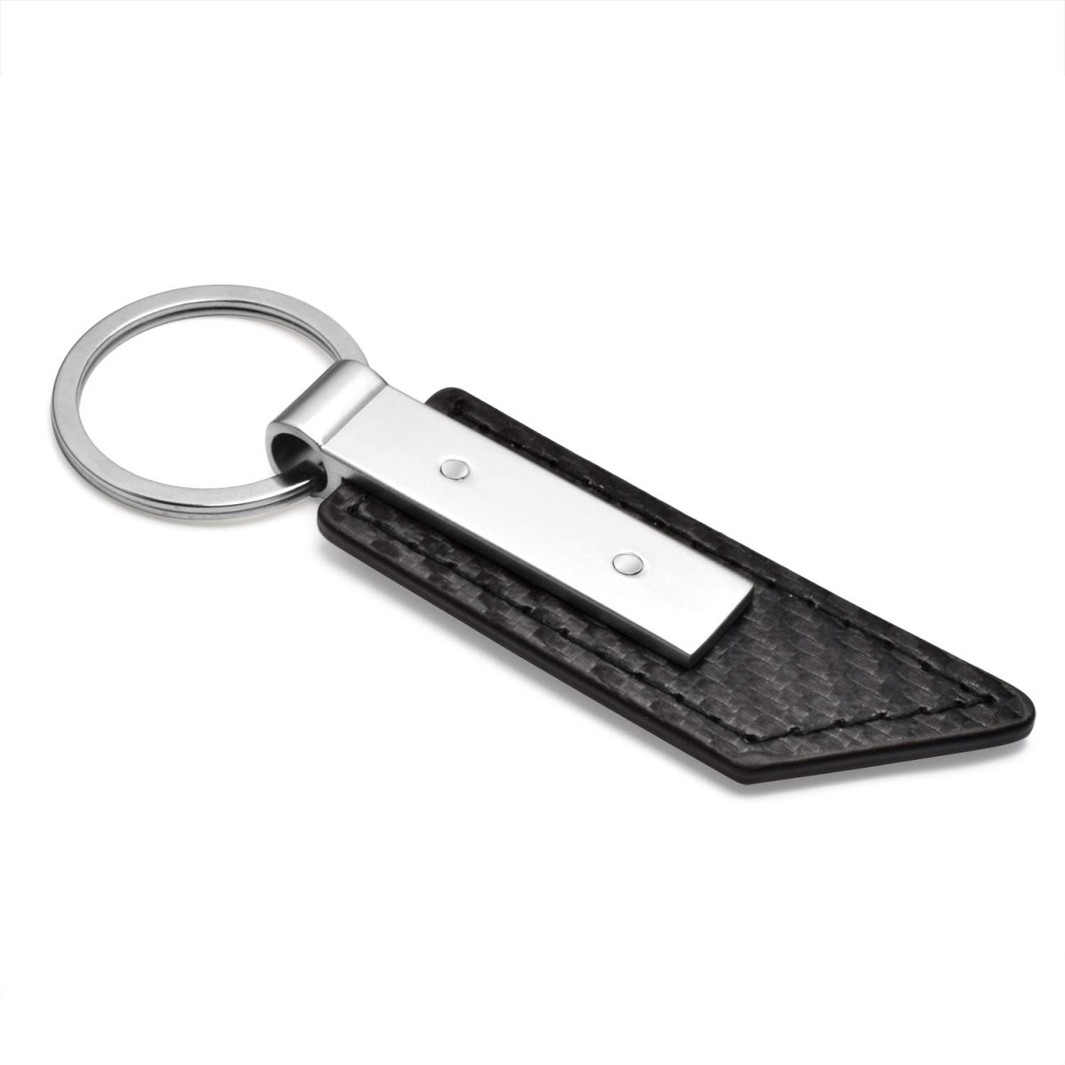 Hemi Pu Leather Carbon Fiber Texture Strap Silver Metal Bar Key Chain Official Licensed Modern Keychain 3 75 In X 1