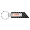 Hemi Pu Leather Carbon Fiber Texture Strap Silver Metal Bar Key Chain Official Licensed Modern Keychain 3 75 In X 1