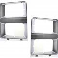 Headlight Door Pair For Chevy C10 C20 C30 1981 1982 Driver And Passenger Side Set With Dual Headlamps Chrome Finish Gm2512106 