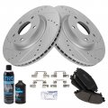 Trq Front Posi Ceramic Brake Pad Performance Rotor Kit For Mazda 3 Cx3