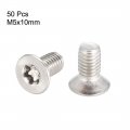 Uxcella M5x10mm 304 Stainless Steel Flat Head Torx Machine Screws Fastener 50pcs