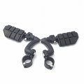 Hk Group Motorcycle Black Adjustable Dually Highway P-clamps Large Footpeg Footrest For V-star Roadstar Suzuki Boulevard