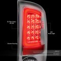 Auto Dynasty Compatible With 07-09 Dodge Ram Pickup 3rd Gen Pair Of 3d Red Led Bar Chrome Housing Clear Lens Brake Tail Lights