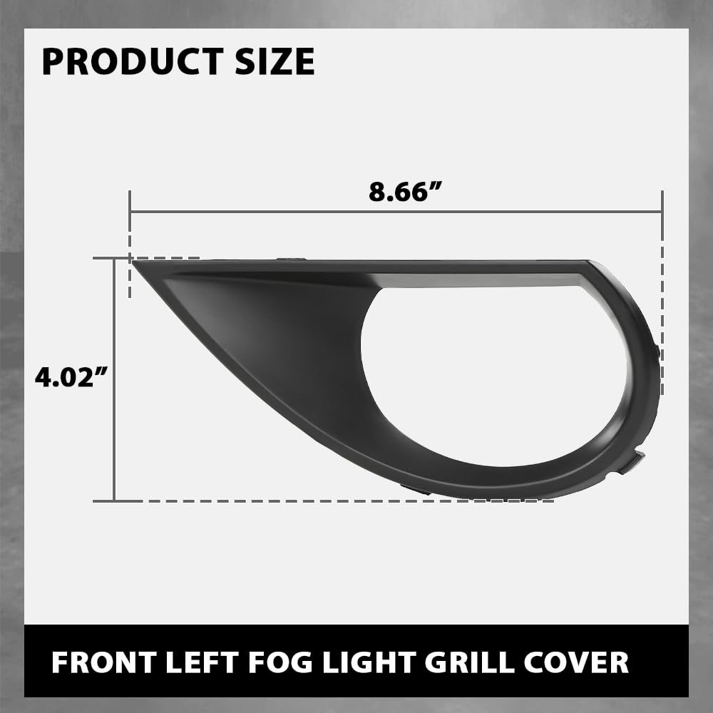 Front Left Fog Light Grill Cover For Audi Q7 2010 2015 Driver Side Au1038111 4l0807489a Black Asa Material