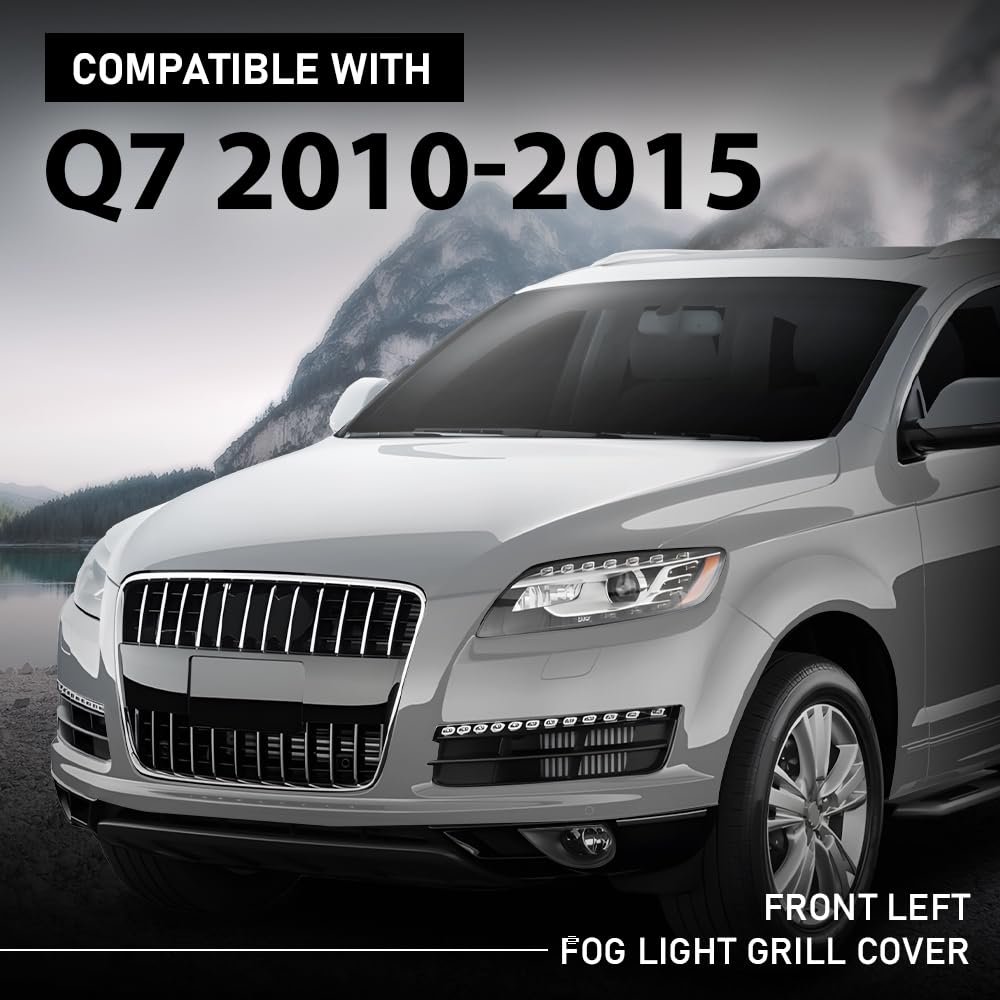 Front Left Fog Light Grill Cover For Audi Q7 2010 2015 Driver Side Au1038111 4l0807489a Black Asa Material
