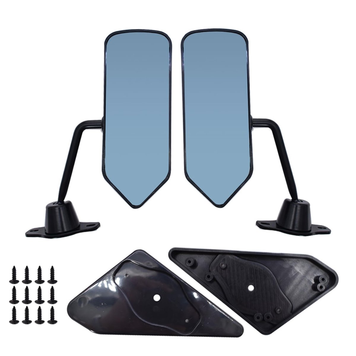 Universal Racing Rearview Wing Mirrors F1 Style Left And Right Side Pair Black Glass Exterior For Cars