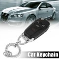 Car Fob Key Chainchains Holder Replacement For Men And Women With D Shaped Ring Bling Key Rings Set Silver Tone