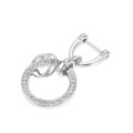 Car Fob Key Chainchains Holder Replacement For Men And Women With D Shaped Ring Bling Key Rings Set Silver Tone