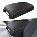 Center Console Armrest Cover For 2011 2024 Dodge Charger Chrysler 300 300c Anti Scratch Microfiber Leather Pad With Red 