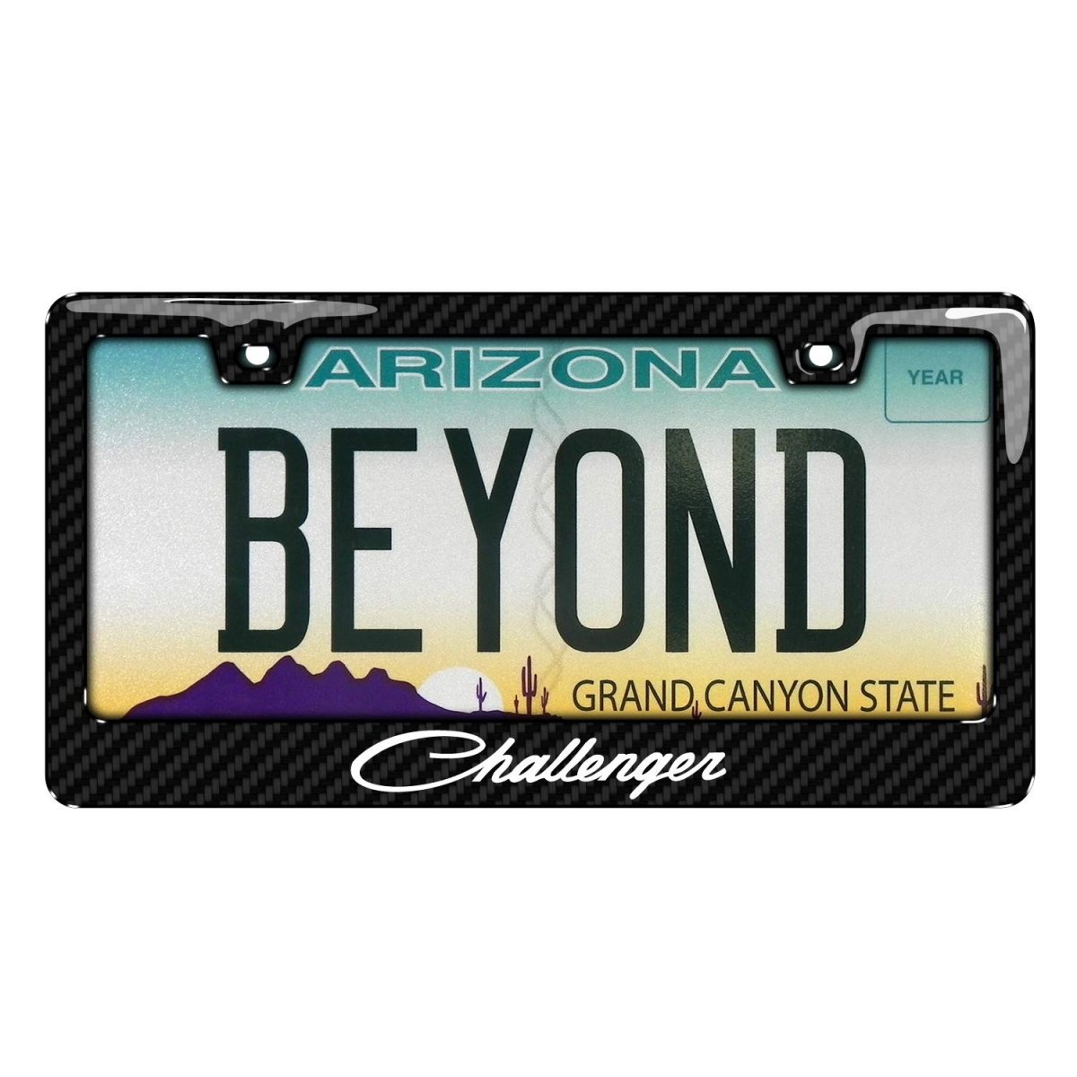 Dodge Challenger Classic Black Real 3k Carbon Fiber Abs Plastic License Plate Frame