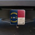 Rustic North Carolina State Flag Distressed Usa Tow Trailer Hitch Cover Plug Insert
