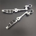 Smt-chrome Long Angled Adjustable Peg Mounting Kit Flat End Footrest Foot Pegs Compatible With V-star Roadstar Suzuki Boulevard