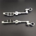 Smt-chrome Long Angled Adjustable Peg Mounting Kit Flat End Footrest Foot Pegs Compatible With V-star Roadstar Suzuki Boulevard