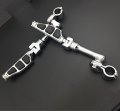 Smt-chrome Long Angled Adjustable Peg Mounting Kit Flat End Footrest Foot Pegs Compatible With V-star Roadstar Suzuki Boulevard