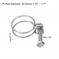 Uxcell 6pcs Double Wire Hose Clamp 40-45mm Adjustable Stainless Steel Clips With M8 Bolt For Dust Collection Pump Pipe