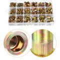 Uxcell 500pcs Rivet Nuts 6-32 8-32 10-24 4-20 5 16-18 3 8-16 1 2-13 Zinc Plated Carbon Steel Knurled Flat Head Threaded Insert
