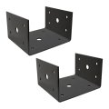 6x6 Deck Post Concrete Anchor Connector Bracket Fence Base Black Powder-coated 2 Pack 