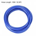Uxcell Pneumatic Pu Tubing Kit 8mm Od 10m Blue With 12 Pcs Push To Connect Fittings