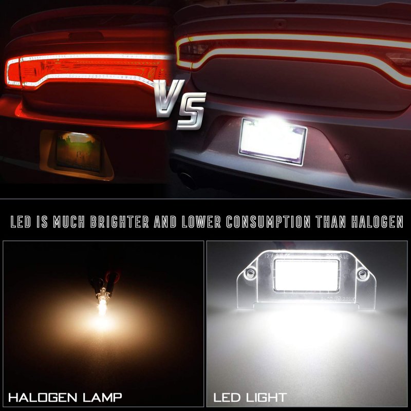 Led License Plate Lights Lamps For Dodge Challenger Charger Avenger Magnum Dart 6000k White