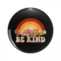 Be Kind Rainbow Choose Kindness Anti Bullying Groovy Keychain Double Sided 3d Resin Stainless Steel Round Key Ring 1 25 In 