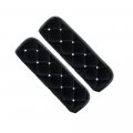 Blingshd 2 Pcs Plush Car Seat Belt Cover Shoulder Pad With Rhinestone Black