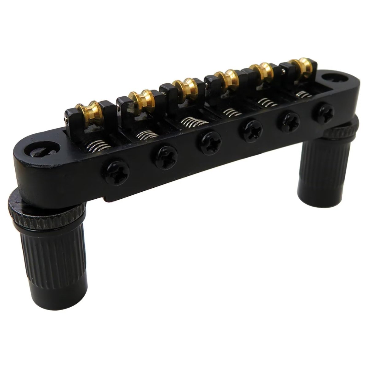 Tune O Matic Bridge With Roller Saddles For Epiphone Les Paul Sg Es Dot Black Finish 12 In Radius Includes M8 Threaded Posts