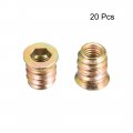 Uxcell Wood Furniture M6x13mm Threaded Insert Nuts Interface Hex Socket Drive 20pcs