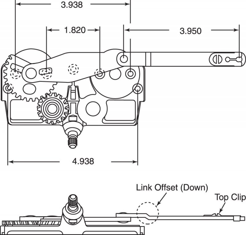 Truth Th 23079 Casement Dyad Operator 3-15 16 In Link Arm With Stud Bracket Right Hand Single Pack