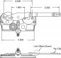Truth Th 23079 Casement Dyad Operator 3-15 16 In Link Arm With Stud Bracket Right Hand Single Pack