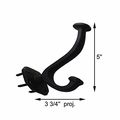 3 Hooks Black Wrought Iron Double 5 Renovators Supply