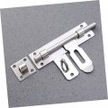 Jojofuny 2pcs Cabinet Door Catch Security Slide Latch Lock Bolt Showcase Iron Buckle Sliding Chain Furniture Right Angle Window