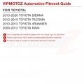 Vipmotoz Led Strip Side Mirror Light Turn Signal Indicator Lamp Replacement For Toyota 4runner Tacoma Sienna Rav4 Black Housing